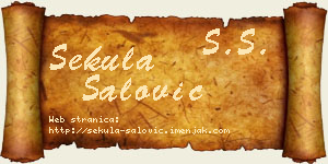 Sekula Šalović vizit kartica